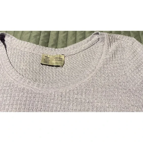 Anthropologie Sunday Saturday S  Purple Waffle Knit Ruffle Back Long Sleeve Top - Picture 5 of 11